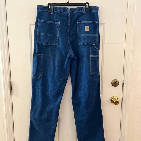 Carhartt Men's Blue Denim Dungaree Fit Jeans Sz 36/32 - Picture 4 of 10
